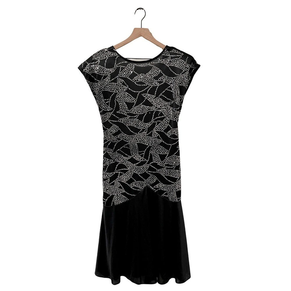 Glenrob Black & Silver Diamond Vintage Formal Dress Size Medium